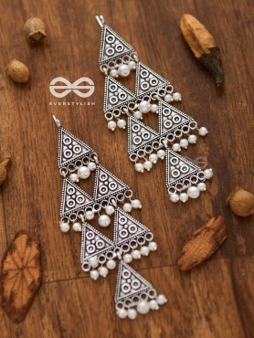 A Statement of Bohemian Geometry - Oxidised Boho Earrings