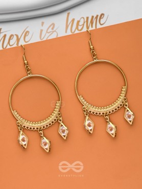 The Studded Charms - Golden Light-weight Danglers 