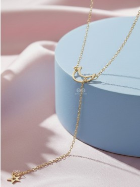 Wrapped In The Night-Sky - Golden Neckpiece With Anti-Tarnish Coating 