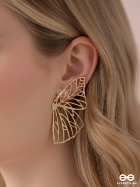 The Glorious Butterflies - Golden Statement Stud Earrings
