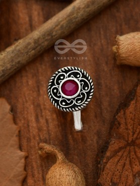 THE ARTSY MOTIFS - NON-PIERCED NOSEPIN (RUBY RED)