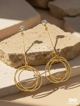 The Dangling Ringlets - Golden Casual Earrings