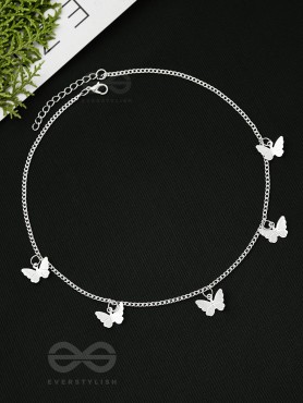 The Beguiling Butterflies - Statement Silver Neckpiece