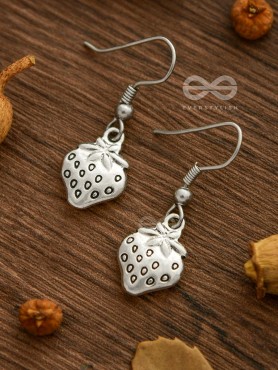 Very Berry Oxidised Danglers - Tiny Trinket Earrings
