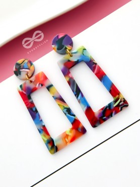 An Abstract Artsy Geometry - Statement Acrylic Danglers