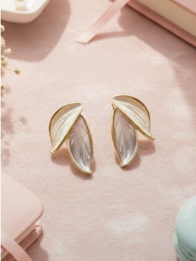 PETALS PANACHE- GOLDEN ENAMELLED EARRINGS (SKY BLUE)