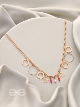 The Eternal Cosmos- Classy Golden Necklace With Anti-Tarnish Coating 