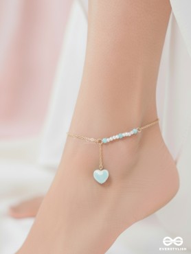 The Heart's Desire- Golden Beads Anklet