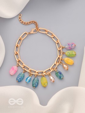 The Rainbow Drops- Golden Embellished Bracelet