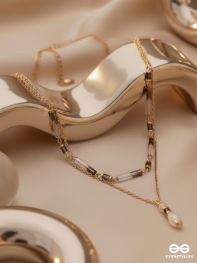 The Glazy Droplet - Golden Layered Necklace With Anti-Tarnish Coating