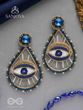 Tabhyam- The Beautiful Eyes- Stones, Sequins and Glass Beads Embroidered Statement Earrings