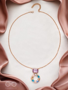 The Pebble Path- Golden Embellished Necklace With Anti-Tarnish Coating 