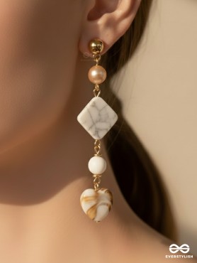 The Ocean Whisper- Golden Embellished Earrings