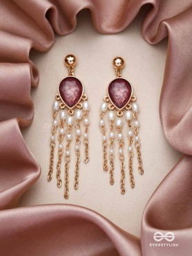 The Purple Rain- Golden Embellished Earrings