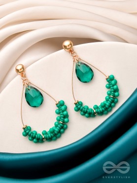 The Spring Garden- Golden Embellished Earrings