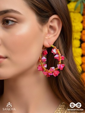 Srijas- The Flower-Garland- Sequins & Glass Beads Embroidered Earrings