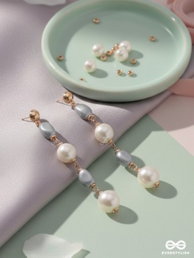 The Twilight Charm- Golden Pearl Earrings