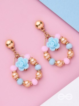 The Rose Wreath- Golden Embellished Earrings