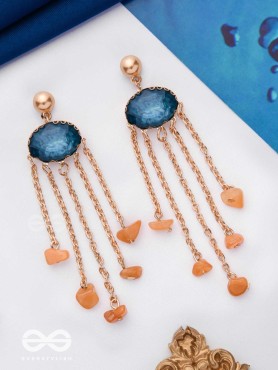 The Lava Rain- Golden Embellished Earrings