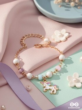 The Enchanting Unicorn- Golden Embellished Bracelet