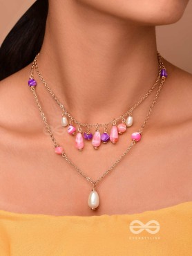 Whimsy Wonderland Waves - Cute Multilayered Neckpiece With Anti-Tarnish Coating 
