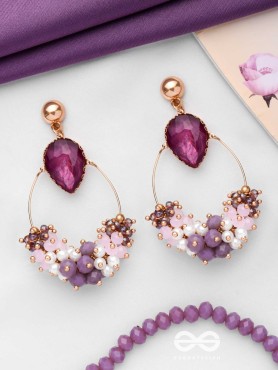 IT'S PURPLE'S MAGIC - GLAMOROUS BEADED EARRINGS