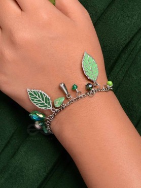 LEAFING IT AWAY - OXIDISED EMBELLISHED BRACELET