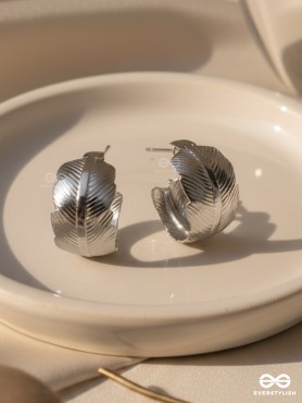 LEAF OF FAITH - STATEMENT SILVER EARRINGS