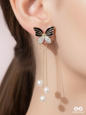 WINGED WONDERLAND - GOLDEN PEARL EAR JACKETS (BLACK)