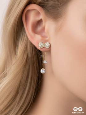 BLINGY BOWS - GOLDEN SPARKLING EARJACKETS