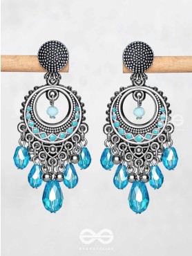THE SKY SWAY - EMBELLISHED OXIDISED EARRINGS