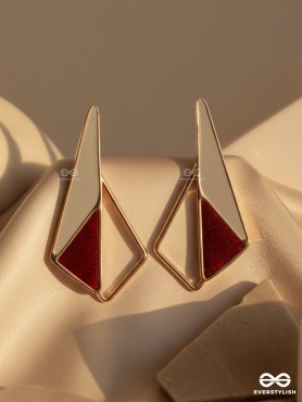 SLEEK SCARLET SHADOWS - CASUAL ENAMELED EARRINGS