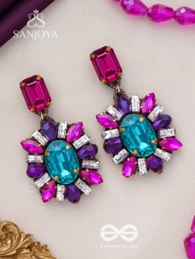 RATNAVILASINI - DECORATED IN JEWELS - STONE EMBROIDERED EARRINGS