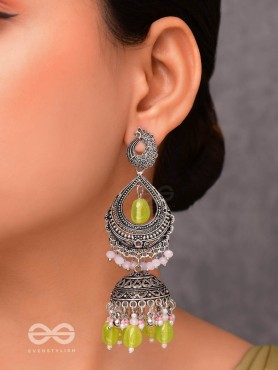 THE ENCHANTED SPRINGS - EMBELLISHED OXIDISED EARRINGS