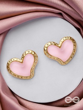 BEATS OF BEAUTY - GOLDEN EMBELLISHED EARRINGS (PINK)