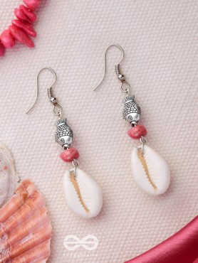 FINTASTIC SEAFISH SHELLS - OXIDISED DROP EARRINGS