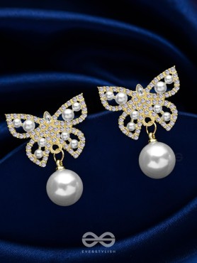 FLY HIGH BUTTERFLY - GOLDEN EMBELLISHED EARRINGS