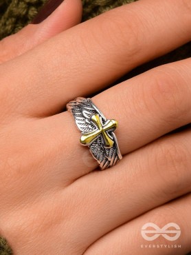 CELESTIAL CROSS - STATEMENT RING (ADJUSTABLE)