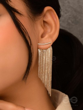 The Shimmering Shower - Golden Statement Ear Jacket