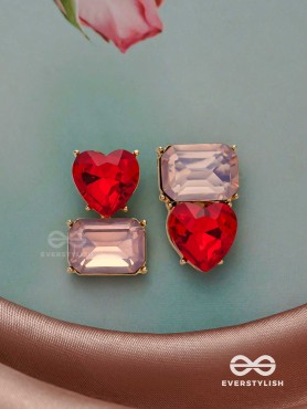 Crimson Lilac Lovebuds -Embellished Earrings 