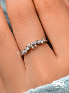 The Divine Swans - Silver Cubic Zirconia Ring (Adjustable)