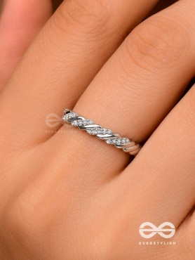 The Twisted Tales - Silver Cubic Zirconia Ring (Adjustable)