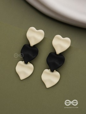 Yin Yang Hearts- Two-Tone Love Earrings