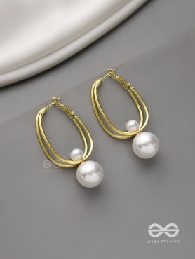 Pearl Orbit- Pearl Hoop Detachable Earrings