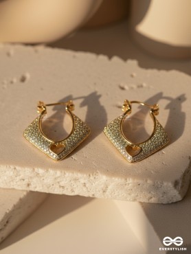 LUNA BLOOM - 18K GOLD PLATED ANTI-TARNISH STATEMENT DAINTY STUDS INLAID WITH CUBIC ZICRONIA STONES