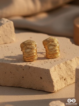 GILDED MESH- 18K GOLD PLATED ANTI-TARNISH LUXURY TEXTURED EARRINGS