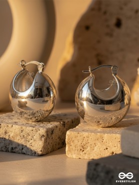 POWER GLOSS- SILVER PLATED ANTI TARNISH LUXURY HOOP EARRINGS