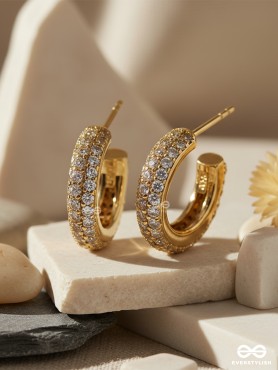 SPHERICAL MIRACLE - 18K GOLD PLATED ANTI-TARNISH LUXURY EARRINGS INLAID WITH CUBIC ZICRONIA STONES