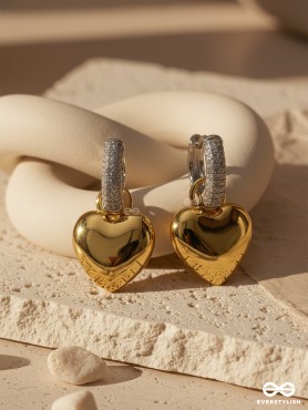 HEART GLOW - DUAL-PLATED ANTI-TARNISH HEART SHAPED LUXURY GOLDEN EARRINGS