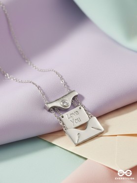 LOCKET OF LOVE - LETTER SHAPED ANTI-TARNISH SILVER PLATED PENDANT WITH ENGRAVING 